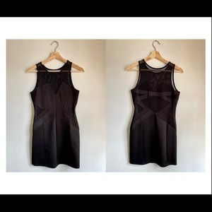 Black body con dress with mesh cut outs size medium